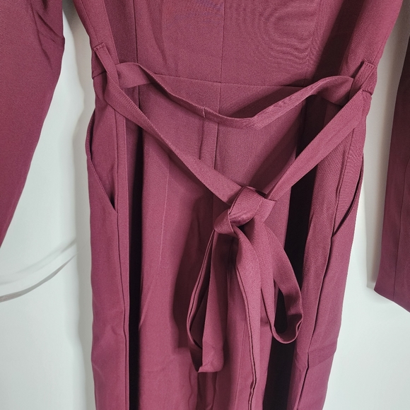 Missguided Plum Tailored Long Sleeve Plunge Belted Tux Jumpsuit size US … - Picture 12 of 16